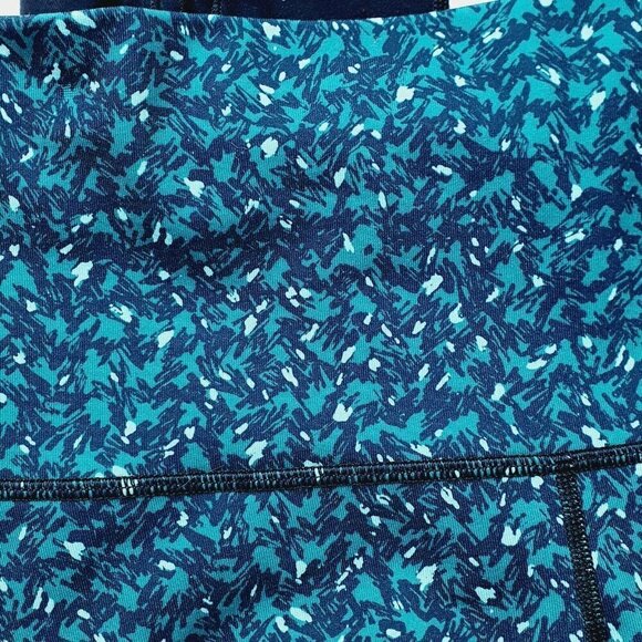 LULULEMON Wunder Under Stirrup Leggings Size 6 Green and Black Rouched Leg - Picture 4 of 7